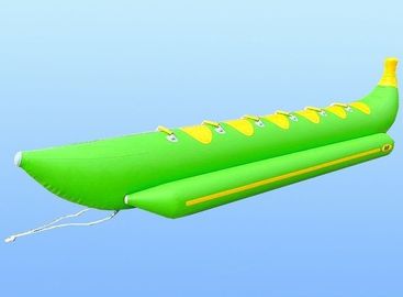 Bateau de banane remorquable gonflable adulte de PVC du vert 0.9mm avec 6 sièges