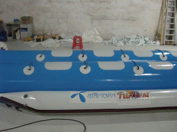 Sports aquatiques de PVC bateau de banane gonflable de bateau de jouet/6 de personne gonflable bleue