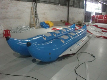 Sports aquatiques de PVC bateau de banane gonflable de bateau de jouet/6 de personne gonflable bleue