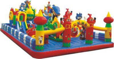 jeux sautants gonflables d'au sol de videur de château de parc d'attractions 18oz