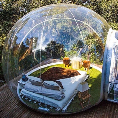 tente transparente de bulle de PVC de 1mm avec les tentes de camping gonflables de tunnel