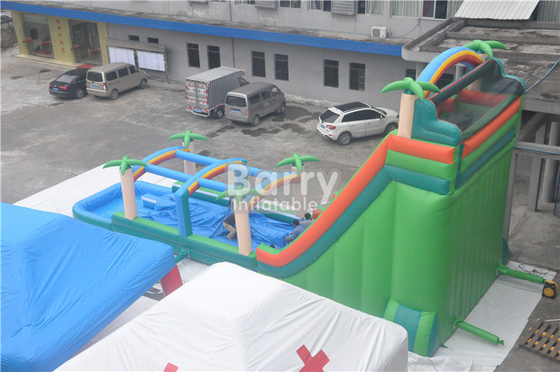 Matériel commercial de PVC de Tress Blow Up Water Slide 0.55mm de jungle