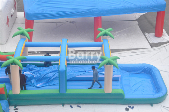 Matériel commercial de PVC de Tress Blow Up Water Slide 0.55mm de jungle