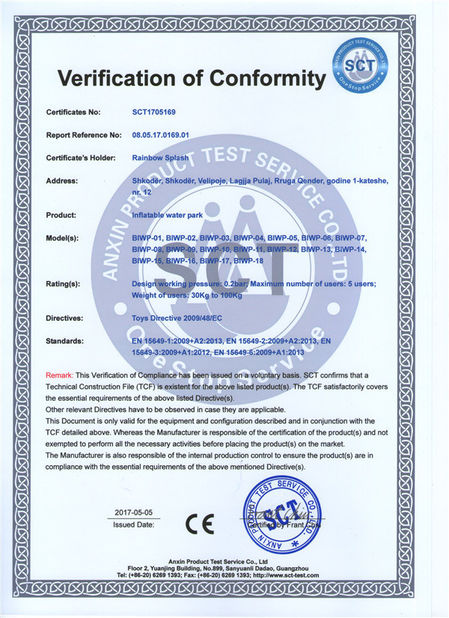 Chine Guangzhou Barry Industrial Co., Ltd certifications