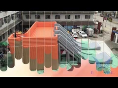 Bâche de toboggan aquatique gonflable en PVC, doubles pistes, double et triple couture