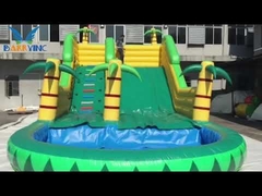 Toboggan aquatique gonflable Jungle Cocotier 12 x 5m Ignifugé