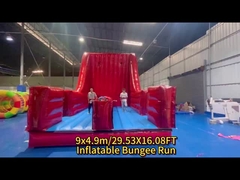 Des jouets gonflables pour les fêtes à l' intérieur et à l' extérieur Jeu de rebond Rouge Bungee Run Amusez-vous avec ce 2 voies