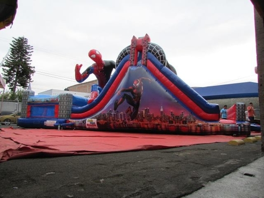 Glissière sautante de videur de château de thème de Spiderman de Chambre combinée gonflable de rebond pour des enfants