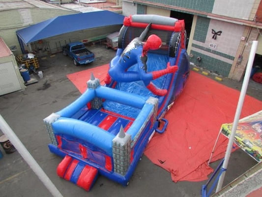 Glissière sautante de videur de château de thème de Spiderman de Chambre combinée gonflable de rebond pour des enfants