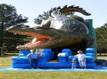 Bâche gonflable de PVC de glissière d'enfants humides extérieurs imperméables de Comercial d'alligator