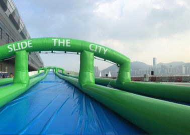 300 mètres populaires gonflable énorme de bâche de PVC scellée long de Carzy de glissière par air
