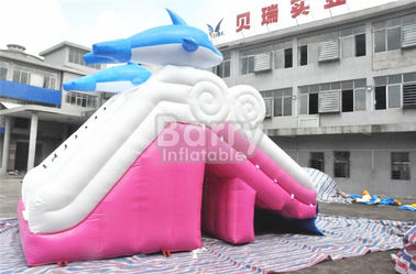 glissière gonflable de rose matériel de dauphin de bâche de PVC de 0.55mm pour la piscine