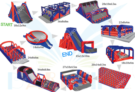 Commercial Singapore Case Grand événement gonflable 5km Course d'obstacles gonflable géant Château à rebondir 5k Activités