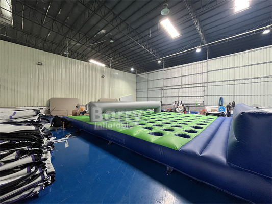 17.5m(L) X7.4m(W) X1.2m(H) Pvc bâche matelas gonflable Courir pour fou 5k course d'obstacles gonflable