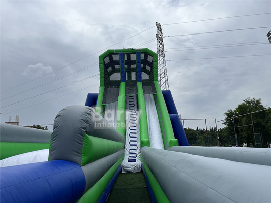 Jeu de fête pour enfants personnalisé haut 36x14x13m Stripe toboggan géant pour un grand événement 5 km parcours d'obstacles gonflables