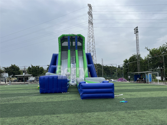 Jeu de fête pour enfants personnalisé haut 36x14x13m Stripe toboggan géant pour un grand événement 5 km parcours d'obstacles gonflables
