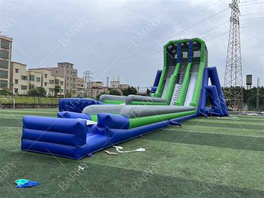 Jeu de fête pour enfants personnalisé haut 36x14x13m Stripe toboggan géant pour un grand événement 5 km parcours d'obstacles gonflables