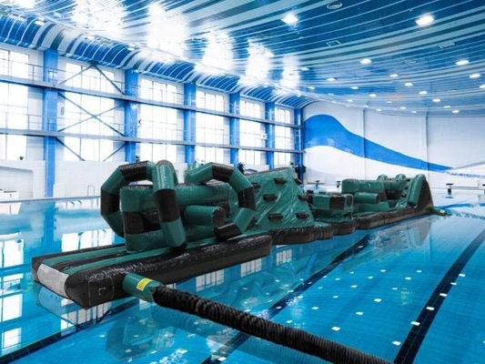 Commercial chaleur scellée à double voie 15M Whirligig piscine gonflable Aqua Run