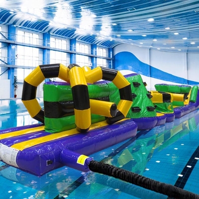 Commercial chaleur scellée à double voie 15M Whirligig piscine gonflable Aqua Run