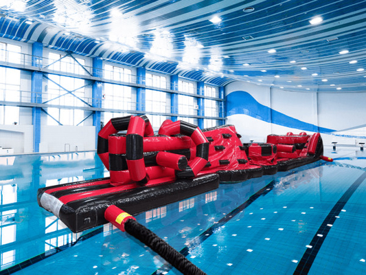 Commercial chaleur scellée à double voie 15M Whirligig piscine gonflable Aqua Run