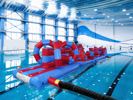 Commercial chaleur scellée à double voie 15M Whirligig piscine gonflable Aqua Run