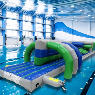 Fantastique jouets d'eau gonflables 15M piscine à pistes jumelles cours d'obstacles flottant gonflables d'eau