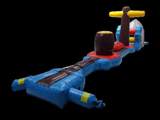 Cours d'obstacles gonflables personnalisé 12M requin pirate danger piscine pour le plaisir de l'eau sur les plages et les piscines