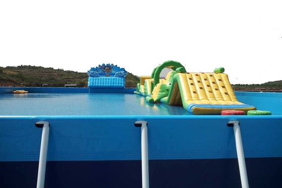 Logo créatif personnalisé Imprimé parc aquatique cours d'obstacles d'eau flottant jouets d'eau flottants pour piscine cadre métallique