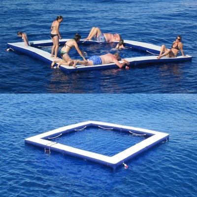 Yacht Sports en plein air Piste de couture piscine de mer gonflable Océan flottant piscine de mer avec filet anti-méduse