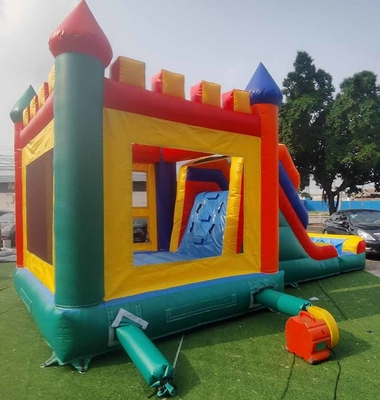 Logo personnalisé pour enfants en PVC de qualité commerciale château mouillé ou sec maison de rebond avec diapositive type de jouet d'amusement