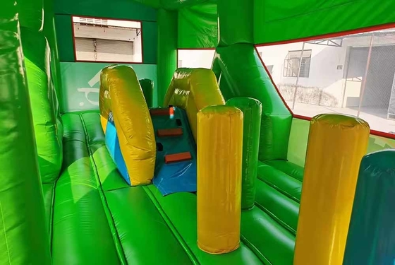Commercial Adultes Enfants Pastel Fête Bus scolaire Bounce House Avec petit toboggan et parcours d'obstacles
