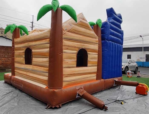 Sauf et durable Palmier château rebondissant pirate jungle maison rebondissant avec glissement pour les enfants adultes