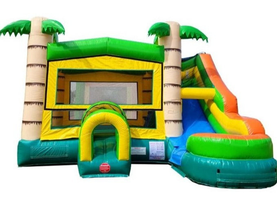 Maison gonflable à usage domestique Jungle Bounce House avec palmier à palmiers gonflable bouncer