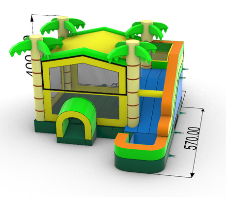 Maison gonflable à usage domestique Jungle Bounce House avec palmier à palmiers gonflable bouncer