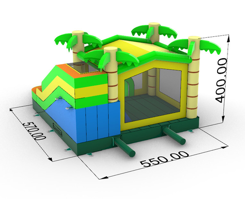 Maison gonflable à usage domestique Jungle Bounce House avec palmier à palmiers gonflable bouncer