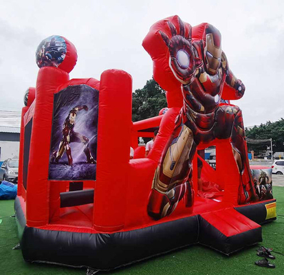 Bouncer gonflable personnalisé avec thème de dessin animé Iron Man