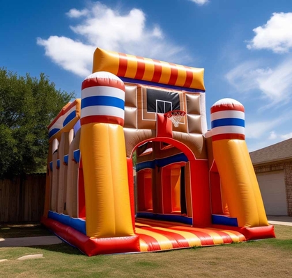 Commercial Bouncy Castle Basketball Bounce House avec Hoop combiné avec le jeu de sport