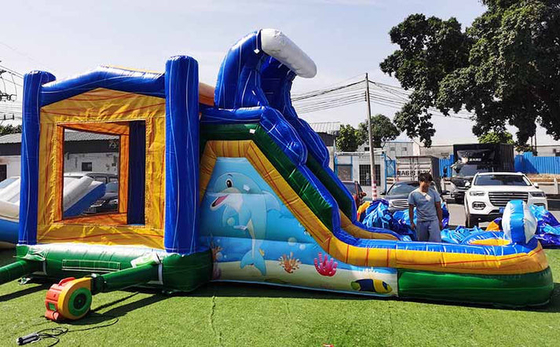 Maison sur mesure avec glissade du monde sous-marin Le château de saut pour les enfants