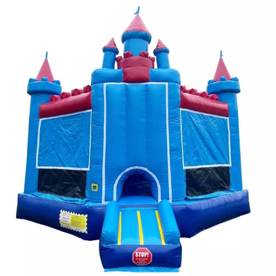 Château de la princesse intérieur/extérieur Château de rebond bleu et rouge avec curseur pour votre événement