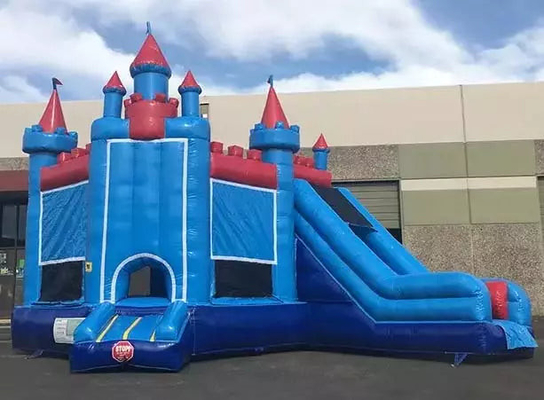 Château de la princesse intérieur/extérieur Château de rebond bleu et rouge avec curseur pour votre événement