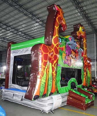 Logo personnalisé Giraffe Bounce House Pour les affaires de location de fête
