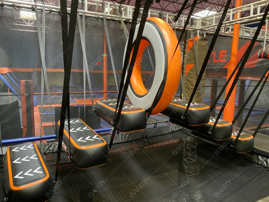 Matériau de couture à la chute Air Track Gym Indoor Equipement de parc Air Obstacle Parkour Warrior Course Ring