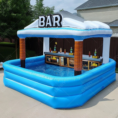 Grand design supérieur gonflable nouveau bar plateforme de loisirs bar de fête piscine à eau gonflable pub bar