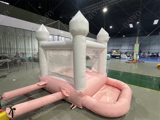 3.3x3m Blanc et Rose Belle Salopette Boucher gonflable de mariage Salopette du Château