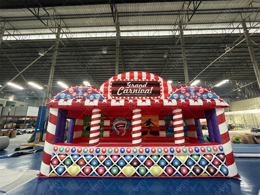 Sports 3 Jeux Carnaval Game Booth 4 en 1 Combos Tente de jeu gonflable Grand Carnaval