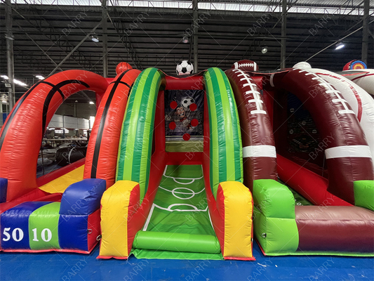 Grand nouveau design personnalisé excitant gonflable enfants 7 en 1 jeux de carnaval pour les affaires de location