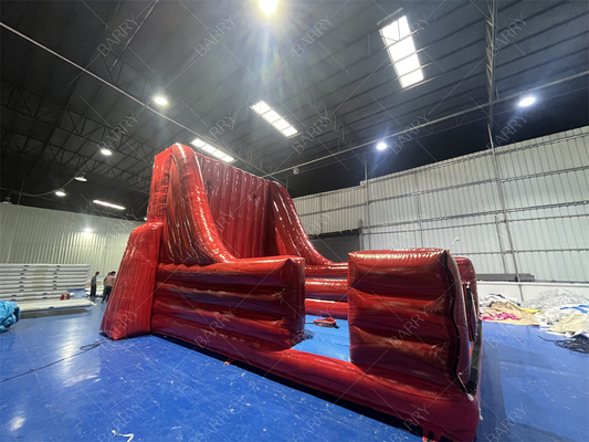 Des jouets gonflables pour les fêtes à l' intérieur et à l' extérieur Jeu de rebond Rouge Bungee Run Amusez-vous avec ce 2 voies
