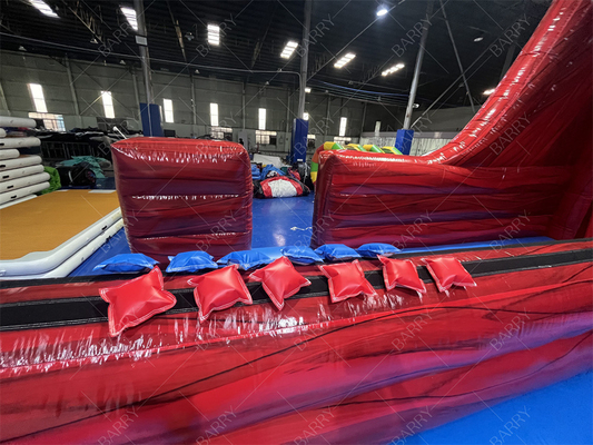 Des jouets gonflables pour les fêtes à l' intérieur et à l' extérieur Jeu de rebond Rouge Bungee Run Amusez-vous avec ce 2 voies