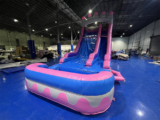 8.4x3.6x6m Jumper sur mesure Bouncy Kids Pink Princess Glissières gonflables pour les fêtes