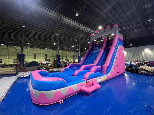 8.4x3.6x6m Jumper sur mesure Bouncy Kids Pink Princess Glissières gonflables pour les fêtes